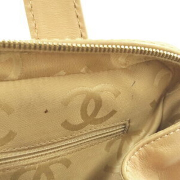 Chanel Coco Mark Wild Stitch Square Handbag Beige All Seasons